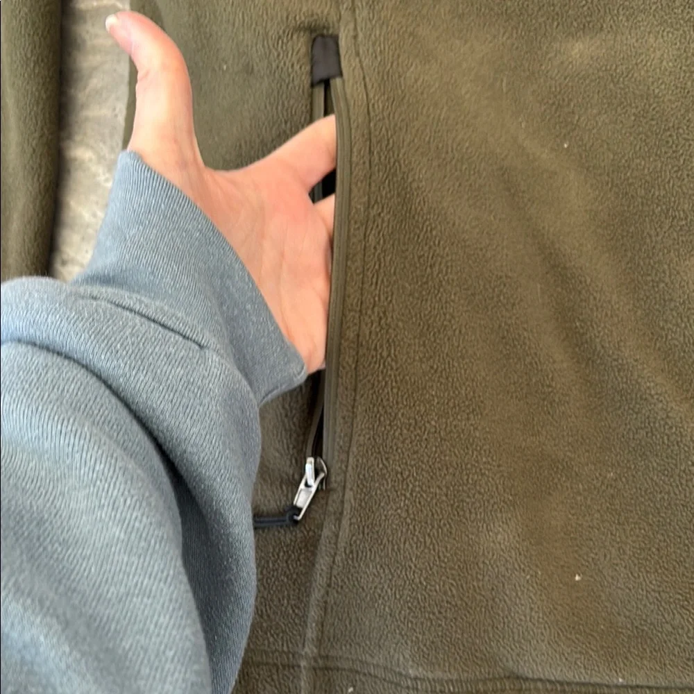 NWOT London Fog Men’s Green Fleece Zip Up Shirt, Fall, Zipper Pockets, Size L - Picture 6 of 17